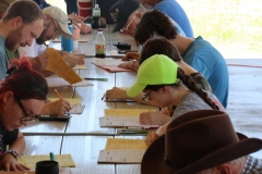 People taking amateur radio license examinations.