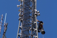 Mr. Lange continues his climb.